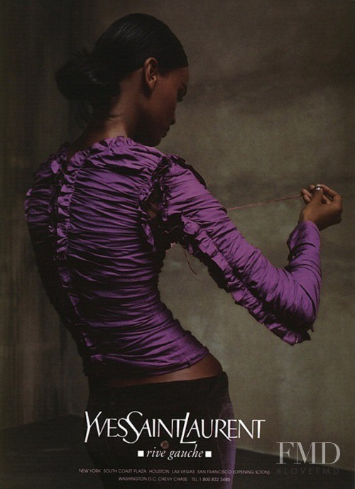 Liya Kebede featured in  the Saint Laurent advertisement for Autumn/Winter 2001