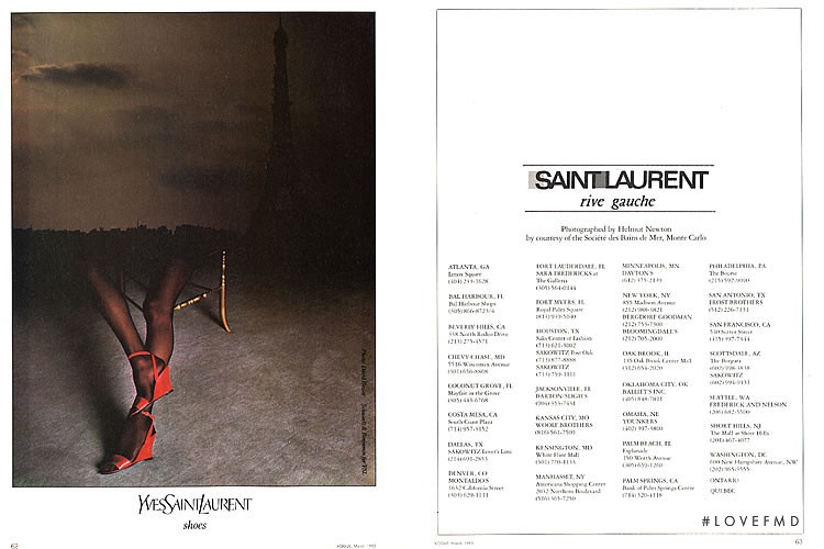 Saint Laurent advertisement for Spring/Summer 1983