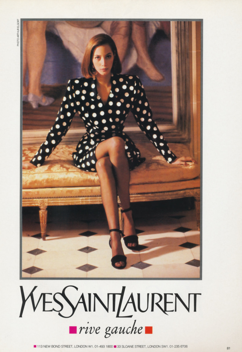 Christy Turlington featured in  the Saint Laurent advertisement for Spring/Summer 1990