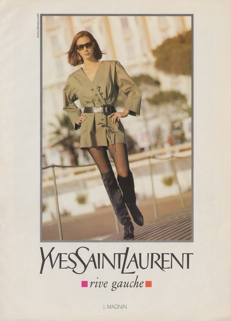 Christy Turlington featured in  the Saint Laurent advertisement for Spring/Summer 1990