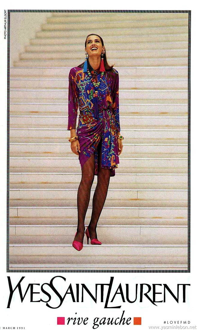 Yasmin Le Bon featured in  the Saint Laurent advertisement for Spring/Summer 1991