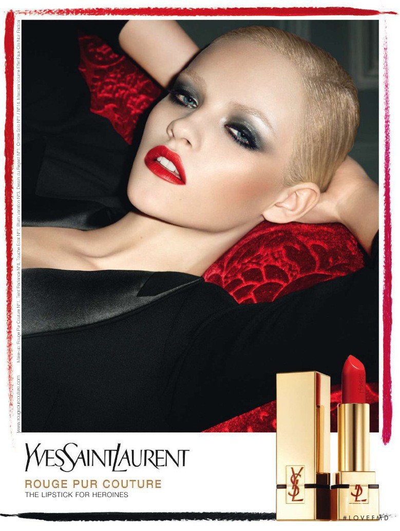 Ginta Lapina featured in  the YSL Beauty Rouge Pur Couture advertisement for Autumn/Winter 2010