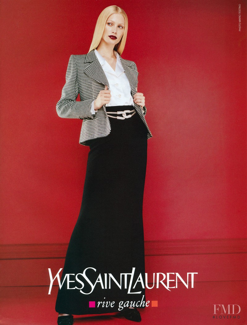Karen Mulder featured in  the Saint Laurent advertisement for Autumn/Winter 1996