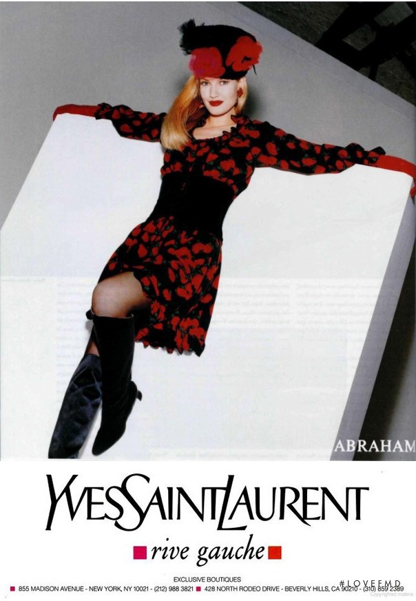 Karen Mulder featured in  the Saint Laurent advertisement for Autumn/Winter 1994