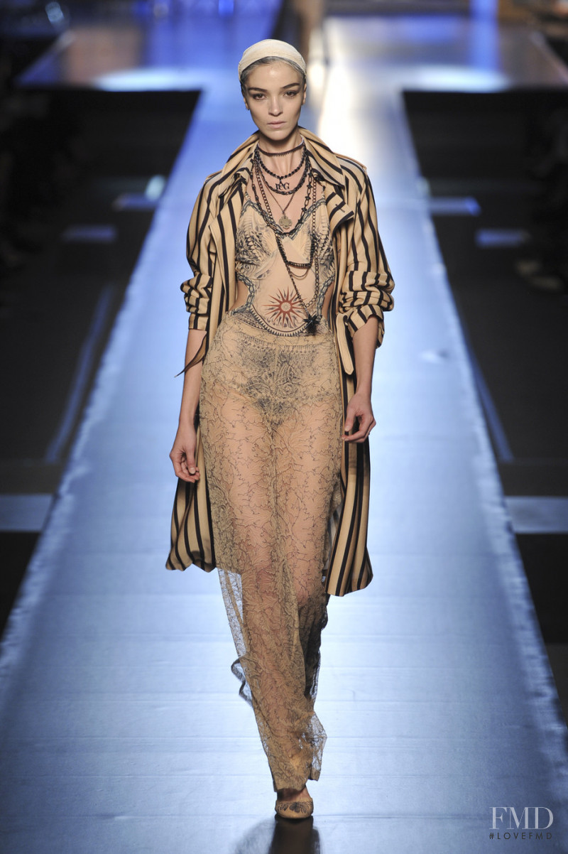 Mariacarla Boscono featured in  the Jean-Paul Gaultier fashion show for Spring/Summer 2009