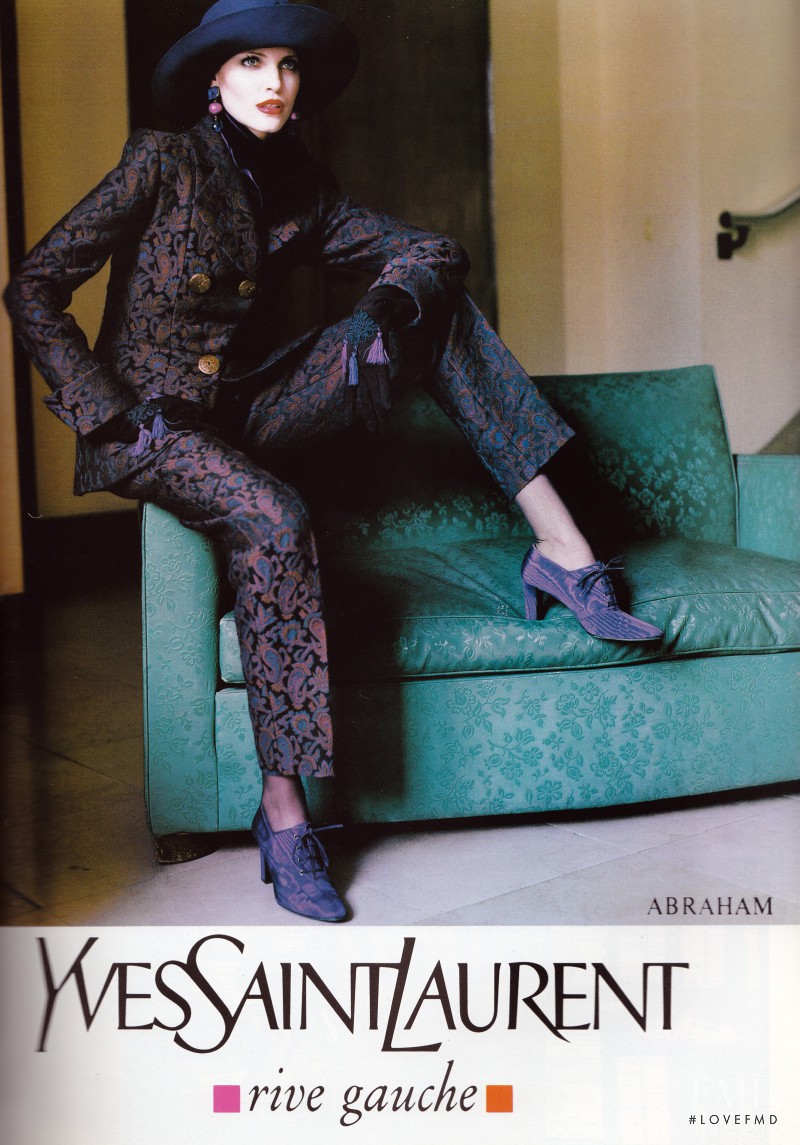 Nadja Auermann featured in  the Saint Laurent advertisement for Autumn/Winter 1995