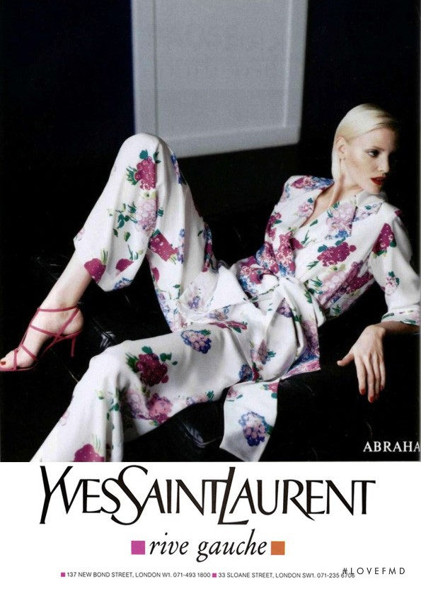 Nadja Auermann featured in  the Saint Laurent advertisement for Spring/Summer 1995