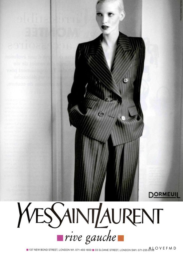 Nadja Auermann featured in  the Saint Laurent advertisement for Spring/Summer 1995