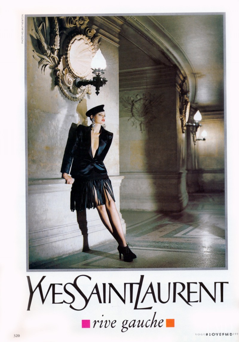 Nadja Auermann featured in  the Saint Laurent advertisement for Autumn/Winter 1992