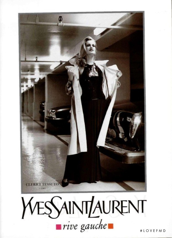 Karen Mulder featured in  the Saint Laurent advertisement for Autumn/Winter 1991