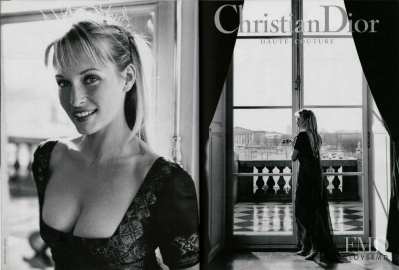 Bridget Hall featured in  the Christian Dior Haute Couture advertisement for Spring/Summer 1994