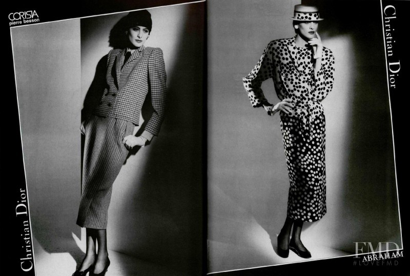 Ines de la Fressange featured in  the Christian Dior advertisement for Spring/Summer 1984
