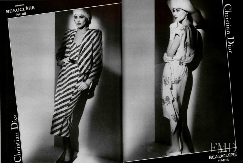 Ines de la Fressange featured in  the Christian Dior advertisement for Spring/Summer 1984
