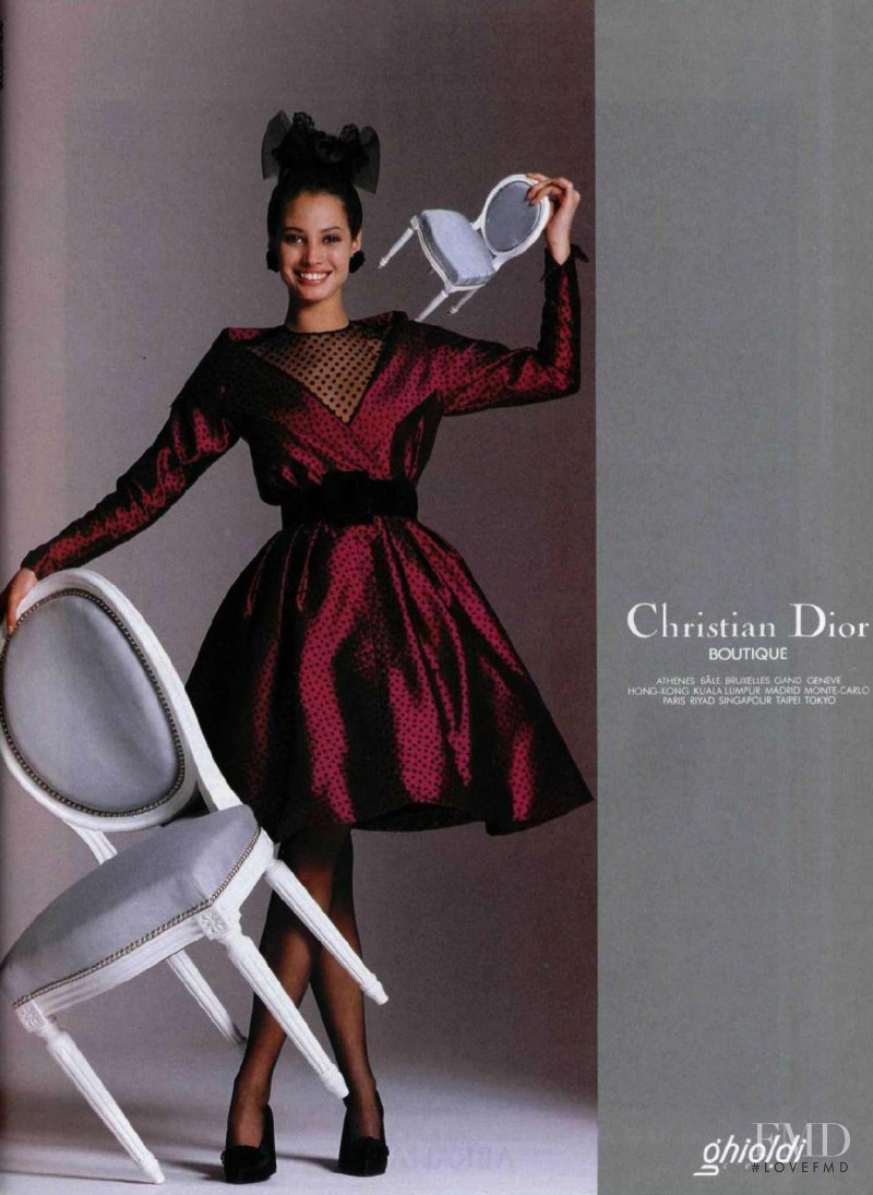 Christy Turlington featured in  the Christian Dior advertisement for Autumn/Winter 1987