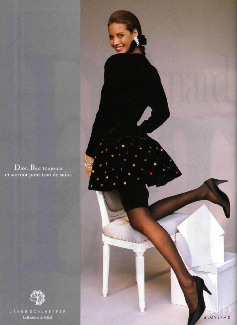 Christy Turlington featured in  the Christian Dior advertisement for Autumn/Winter 1987