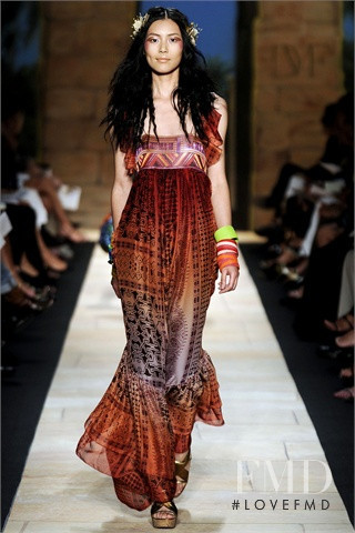 Liu Wen featured in  the Diane Von Furstenberg fashion show for Spring/Summer 2010