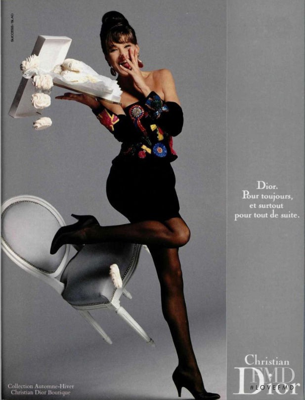 Carla Bruni featured in  the Christian Dior advertisement for Autumn/Winter 1988