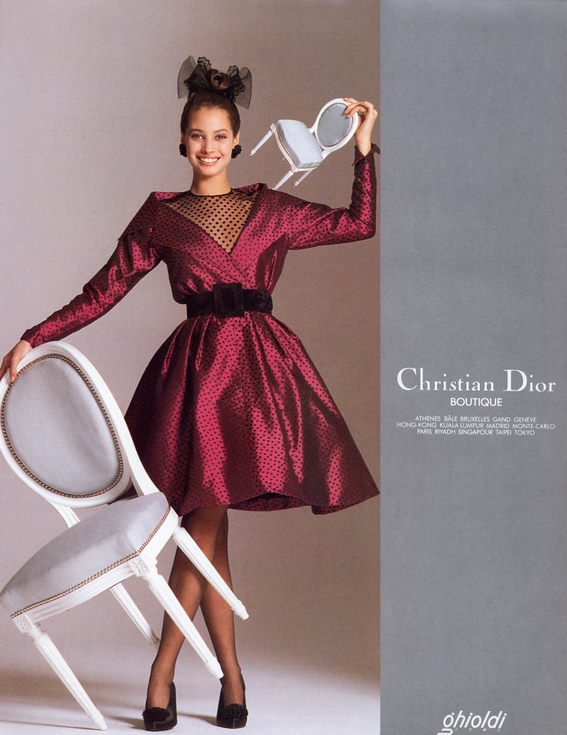 Christy Turlington featured in  the Christian Dior advertisement for Autumn/Winter 1988