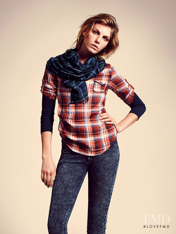 Angela Lindvall featured in  the Uniqlo lookbook for Fall 2010