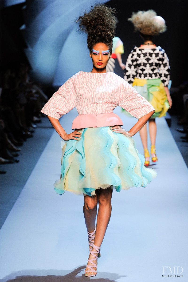 Joan Smalls featured in  the Christian Dior Haute Couture fashion show for Autumn/Winter 2011