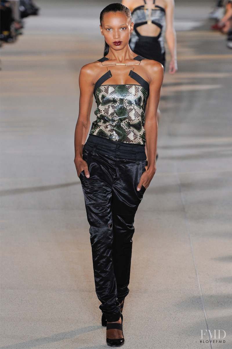 Jasmine Tookes featured in  the Anthony Vaccarello fashion show for Spring/Summer 2012