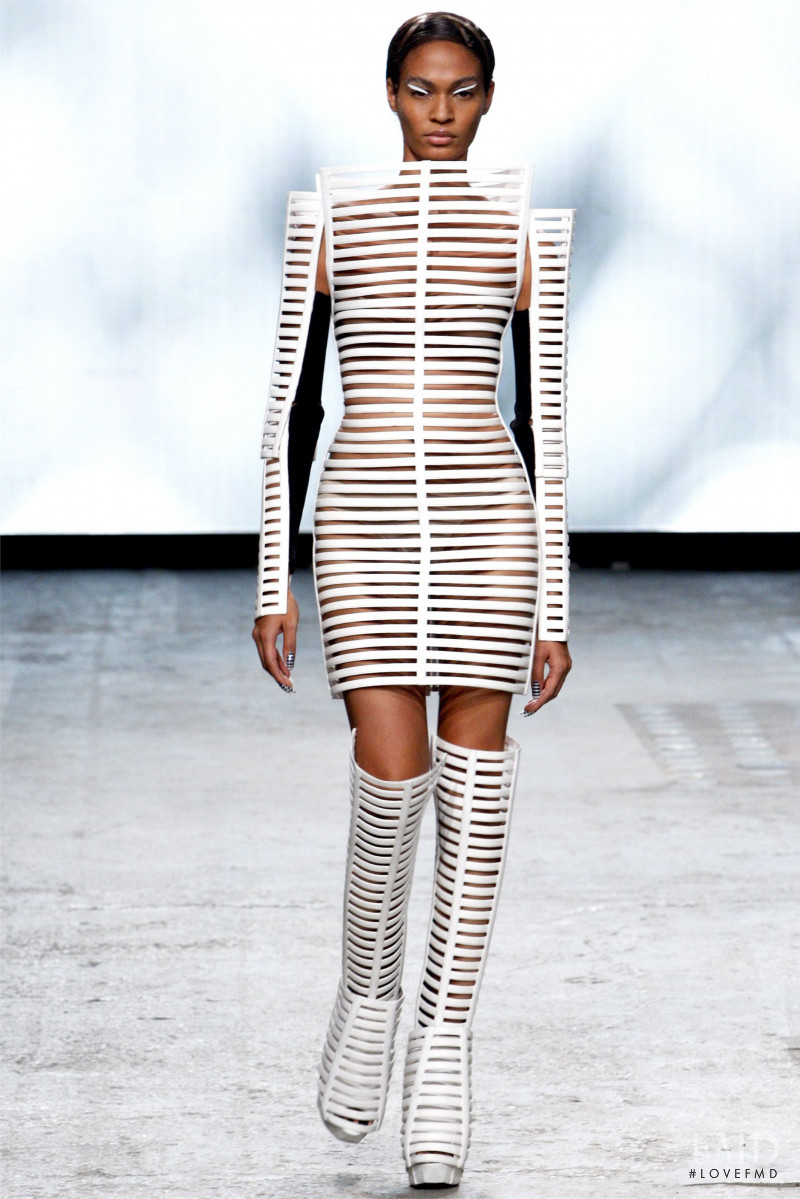 Joan Smalls featured in  the Gareth Pugh fashion show for Spring/Summer 2012