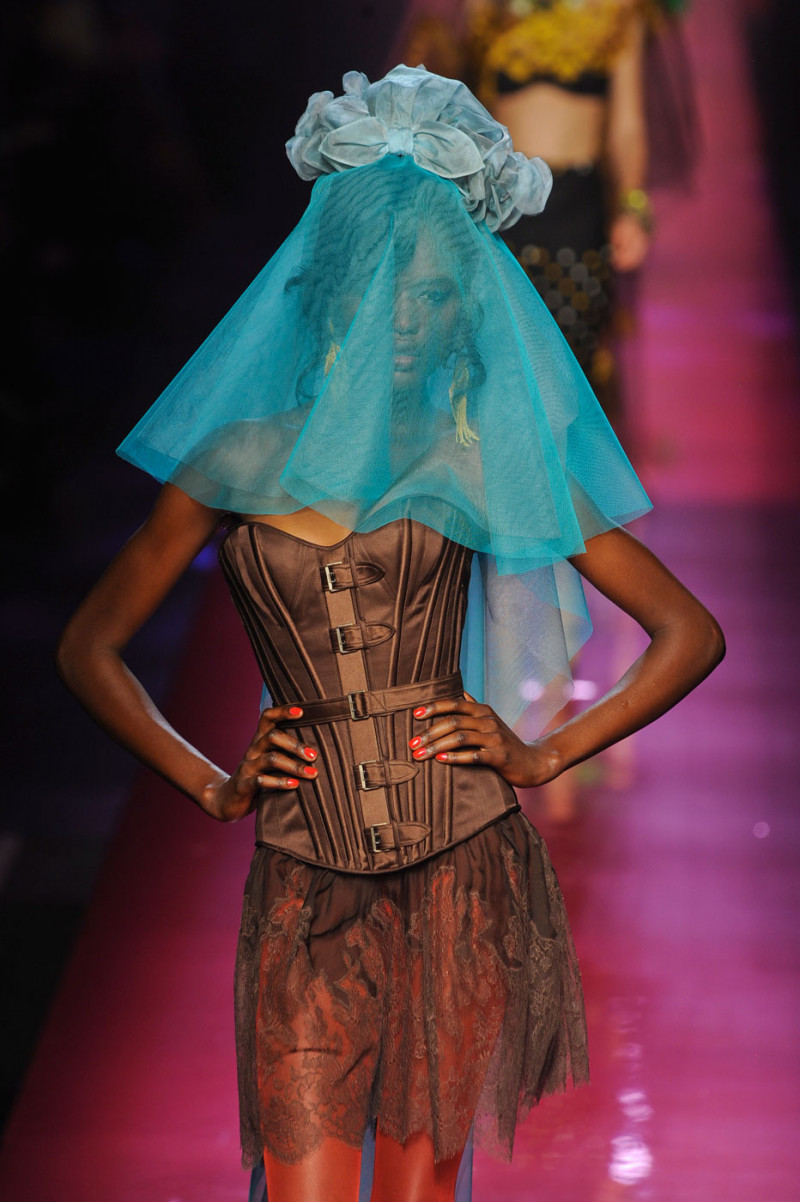 Ajak Deng featured in  the Jean Paul Gaultier Haute Couture fashion show for Spring/Summer 2012