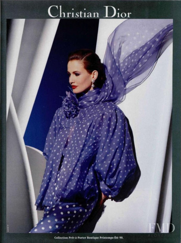 Karen Mulder featured in  the Christian Dior advertisement for Spring/Summer 1990