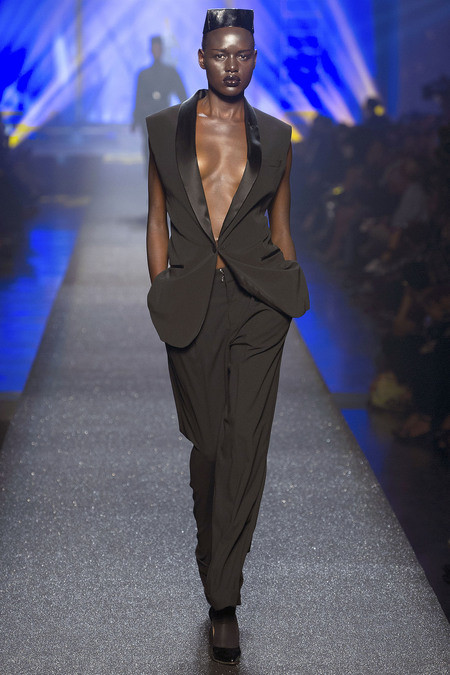 Ajak Deng featured in  the Jean-Paul Gaultier fashion show for Spring/Summer 2013
