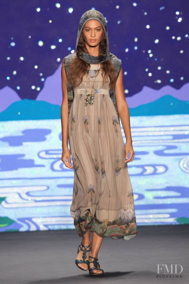 Joan Smalls featured in  the Anna Sui fashion show for Spring/Summer 2014