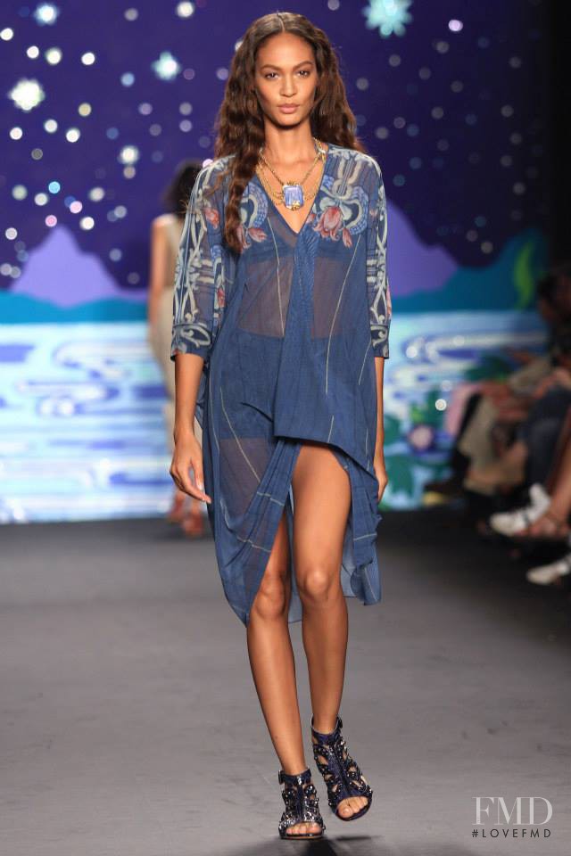 Joan Smalls featured in  the Anna Sui fashion show for Spring/Summer 2014