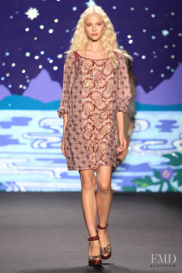Sasha Luss featured in  the Anna Sui fashion show for Spring/Summer 2014