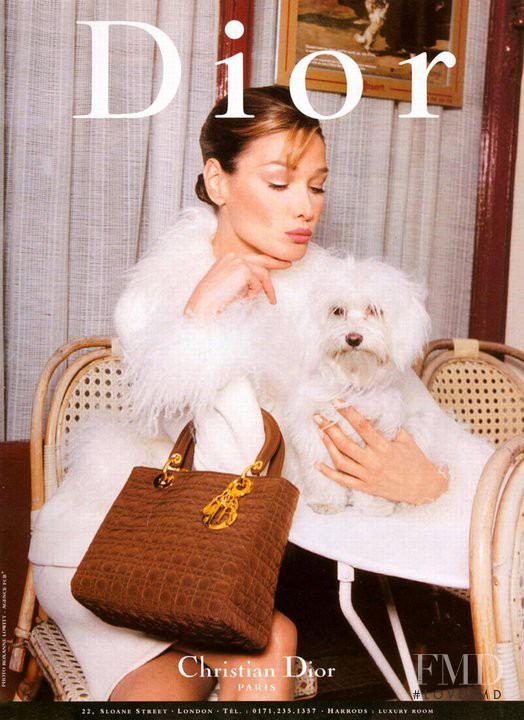 Carla Bruni featured in  the Christian Dior advertisement for Autumn/Winter 1995