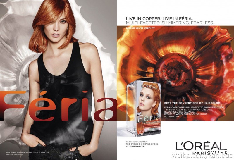 Karlie Kloss featured in  the L\'Oreal Paris Féria advertisement for Spring/Summer 2017