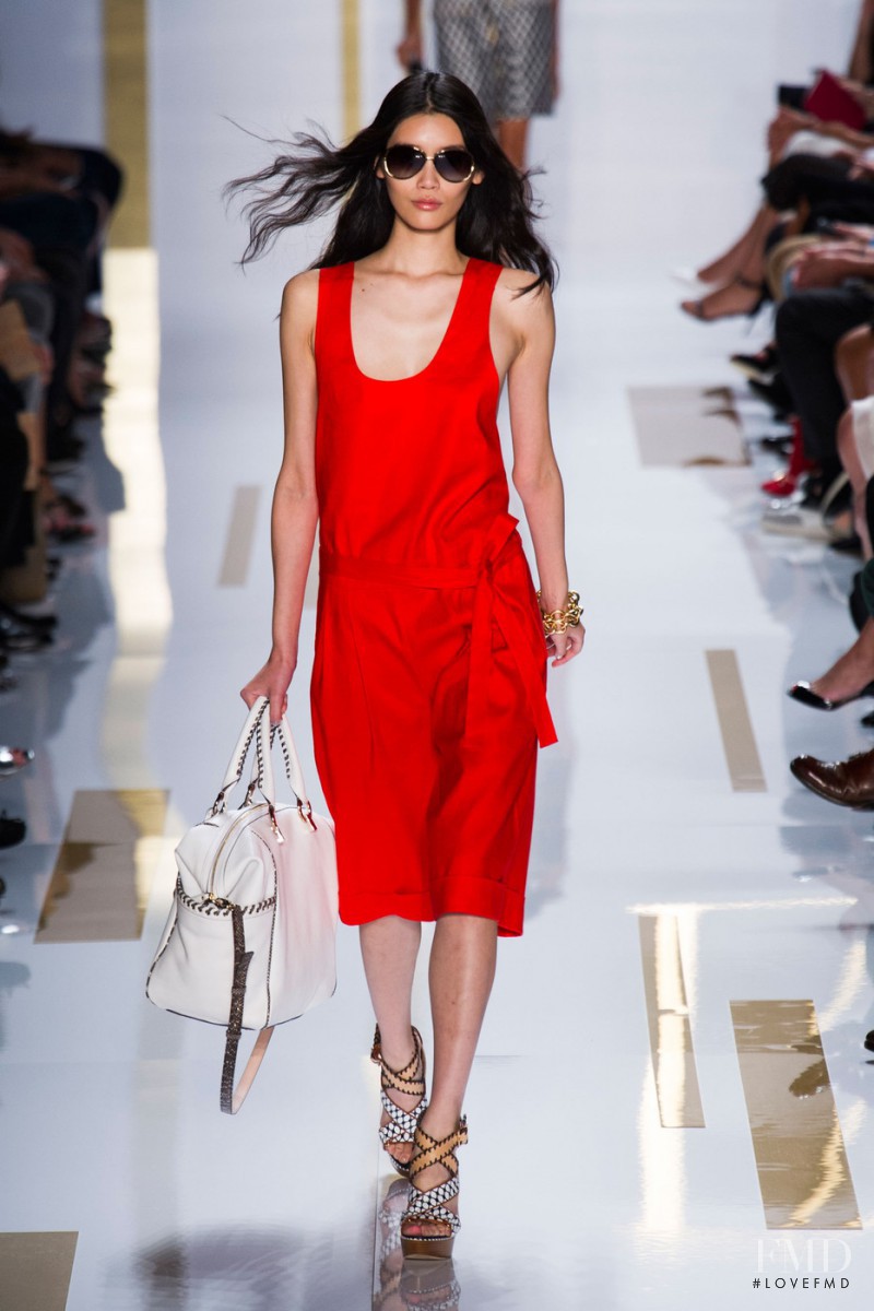 Ming Xi featured in  the Diane Von Furstenberg fashion show for Spring/Summer 2014