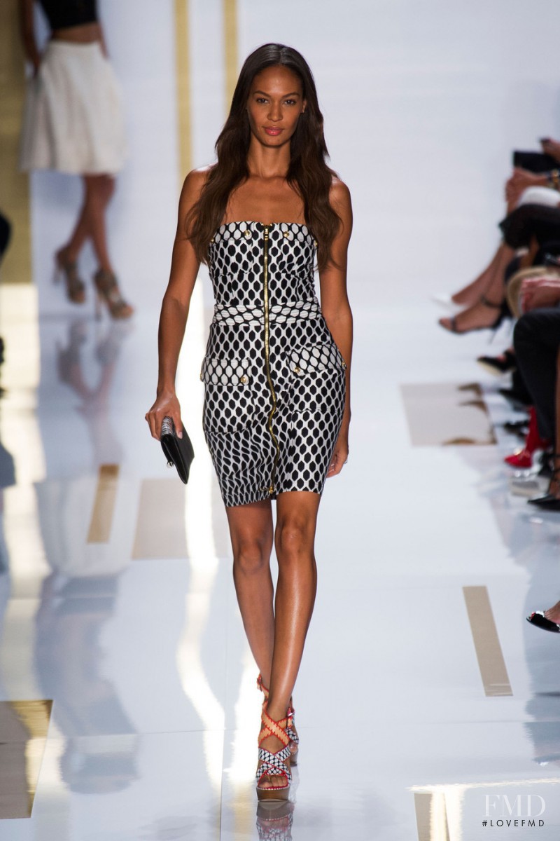 Joan Smalls featured in  the Diane Von Furstenberg fashion show for Spring/Summer 2014