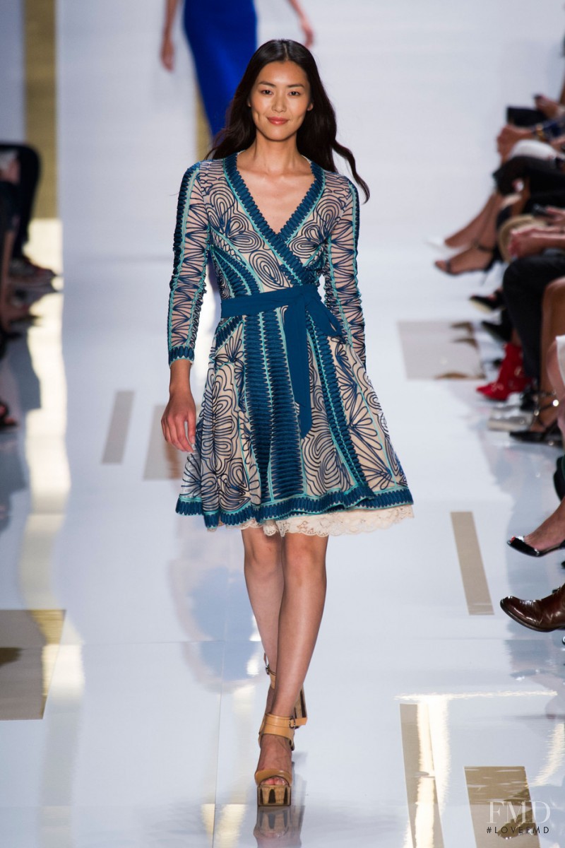 Liu Wen featured in  the Diane Von Furstenberg fashion show for Spring/Summer 2014