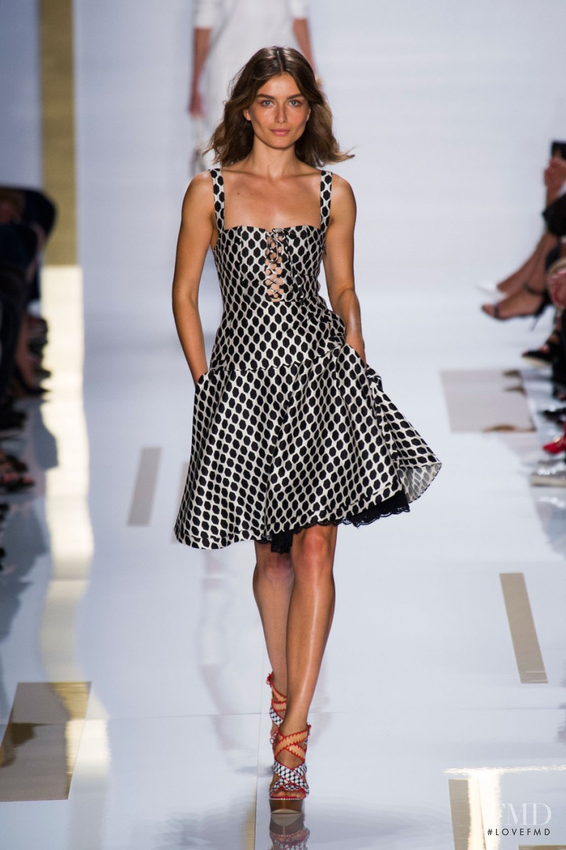 Andreea Diaconu featured in  the Diane Von Furstenberg fashion show for Spring/Summer 2014