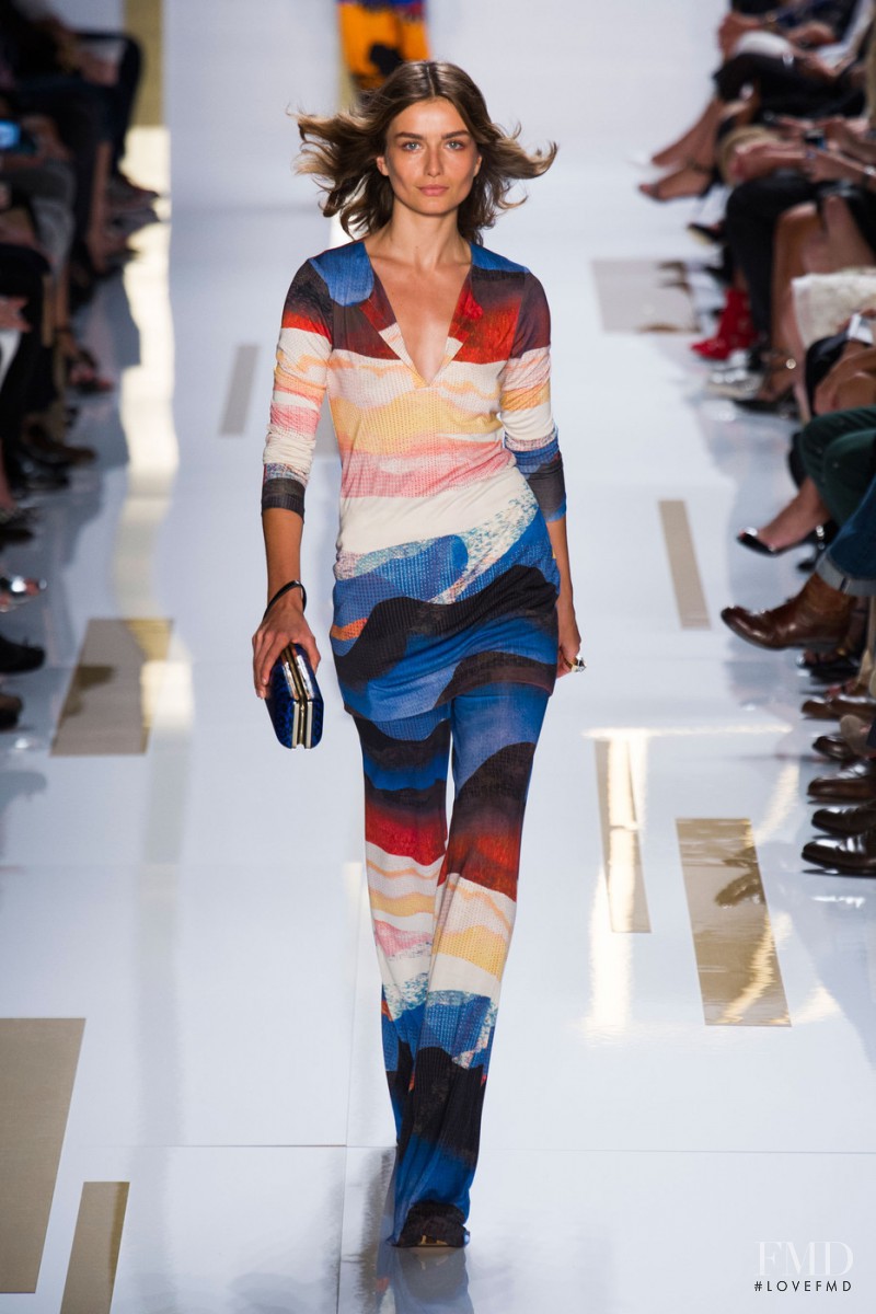 Andreea Diaconu featured in  the Diane Von Furstenberg fashion show for Spring/Summer 2014