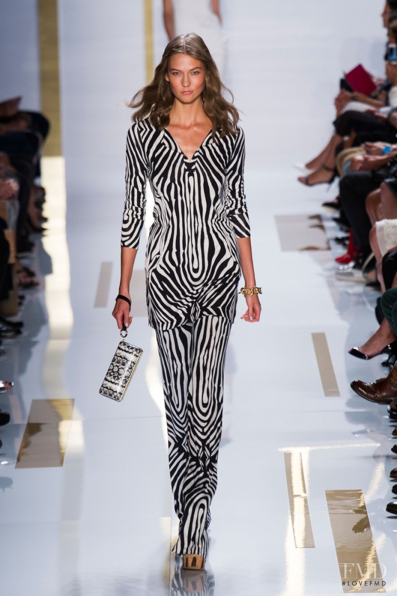 Karlie Kloss featured in  the Diane Von Furstenberg fashion show for Spring/Summer 2014
