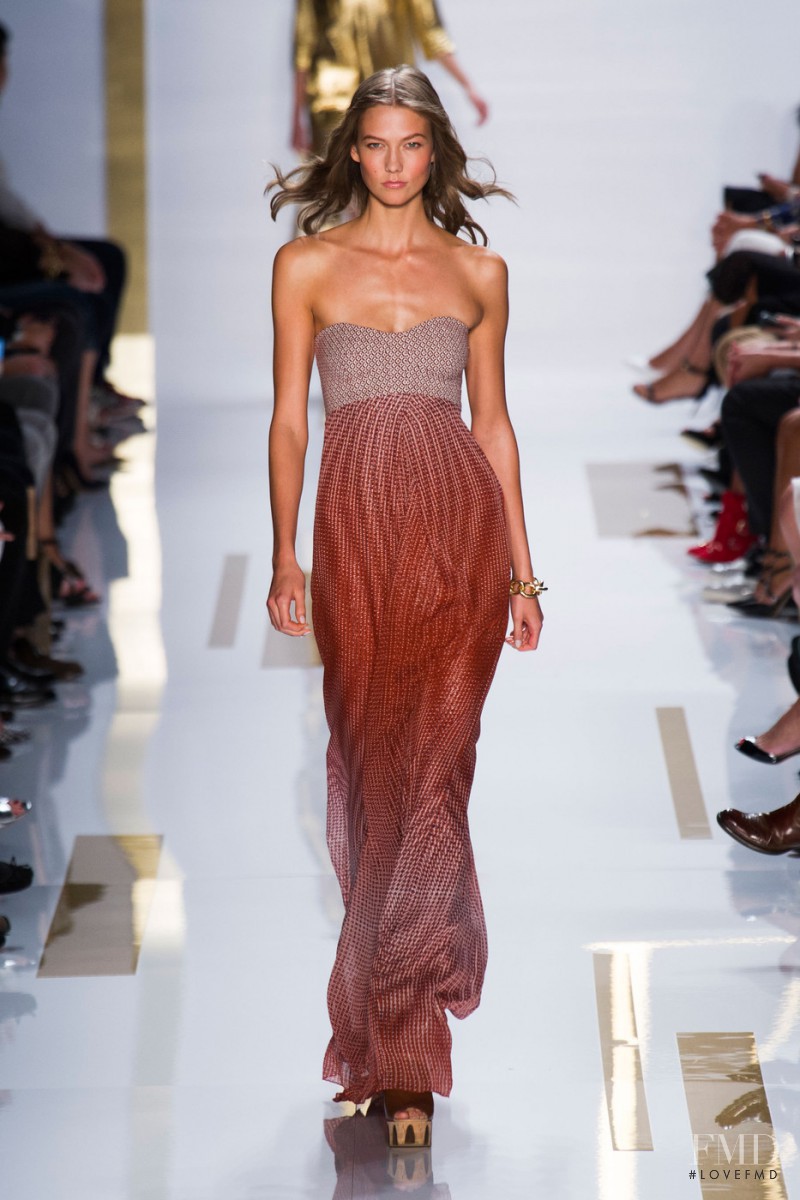 Karlie Kloss featured in  the Diane Von Furstenberg fashion show for Spring/Summer 2014