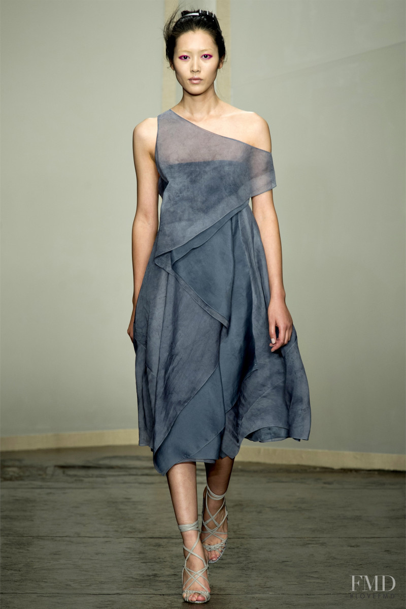 Liu Wen featured in  the Donna Karan New York fashion show for Spring/Summer 2013
