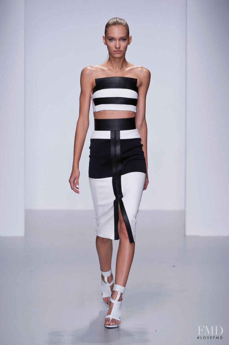 Vera Vavrova featured in  the David Koma fashion show for Spring/Summer 2014