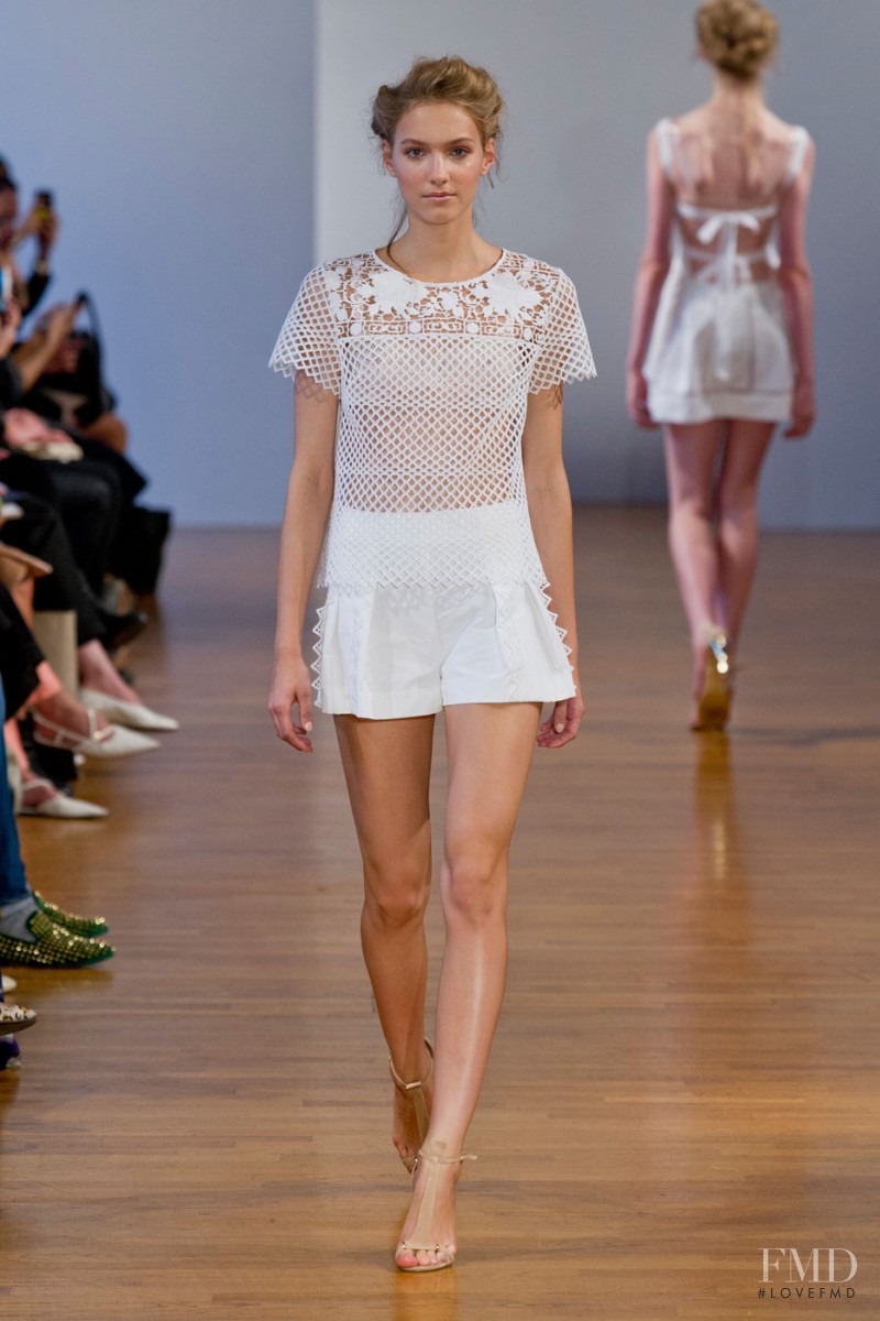 Vera Vavrova featured in  the Collette Dinnigan fashion show for Spring/Summer 2014