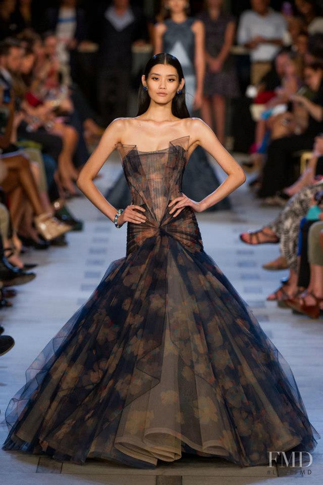 Ming Xi featured in  the Zac Posen fashion show for Spring/Summer 2013