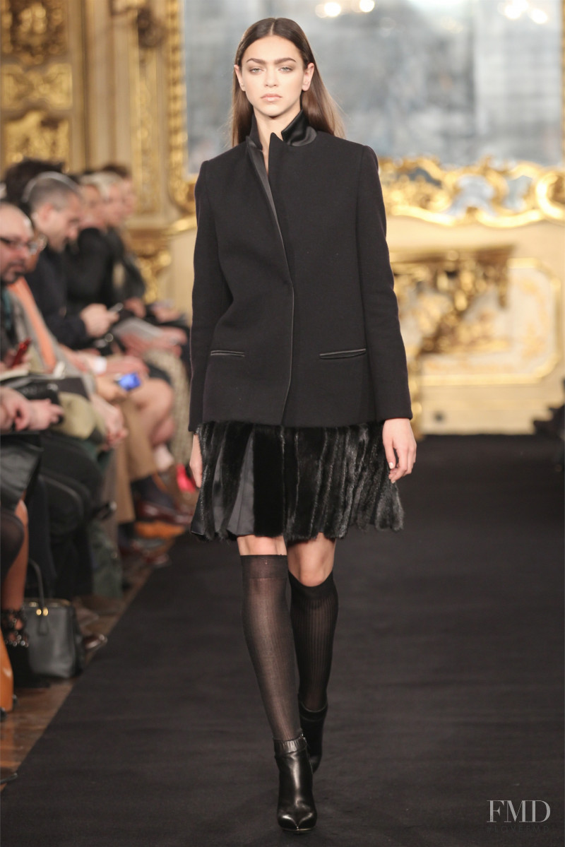 Zhenya Katava featured in  the Les Copains fashion show for Autumn/Winter 2012