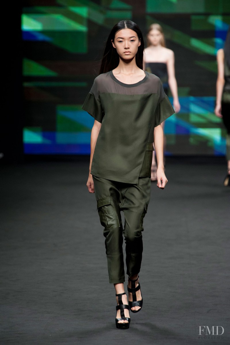 Tian Yi featured in  the C’N’C CoSTUME NATIONAL fashion show for Spring/Summer 2013