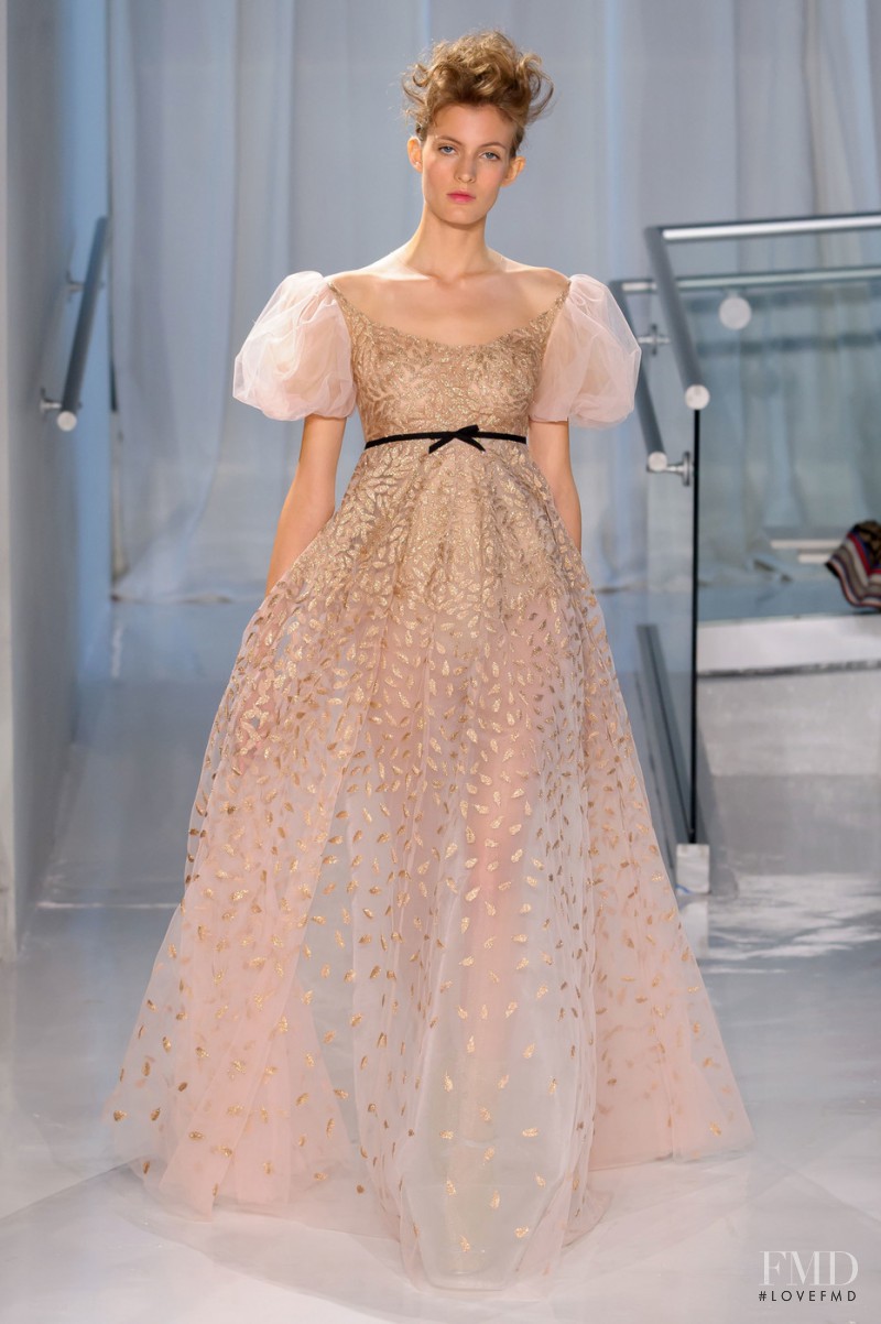 Louise Lefebure featured in  the Reem Acra fashion show for Spring/Summer 2017