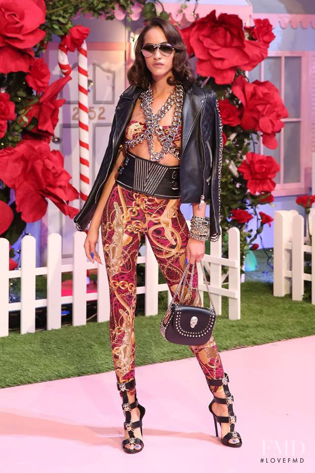 Alanna Arrington featured in  the Philipp Plein fashion show for Spring/Summer 2017