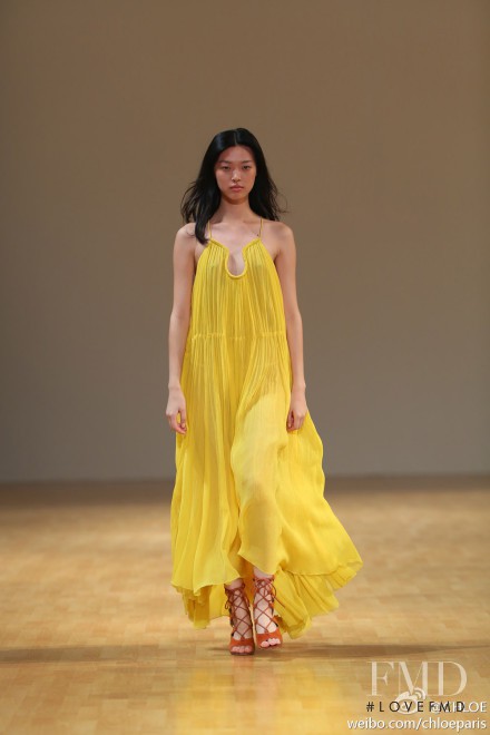 Tian Yi featured in  the Chloe fashion show for Spring/Summer 2015